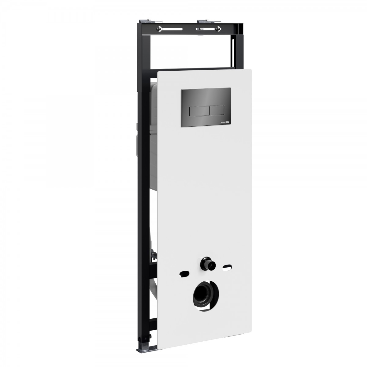 Инсталляция для подвесного унитаза WasserKraft Salm 27TLT.010.ME.WH.PB03 (цвет клавиши чёрный)