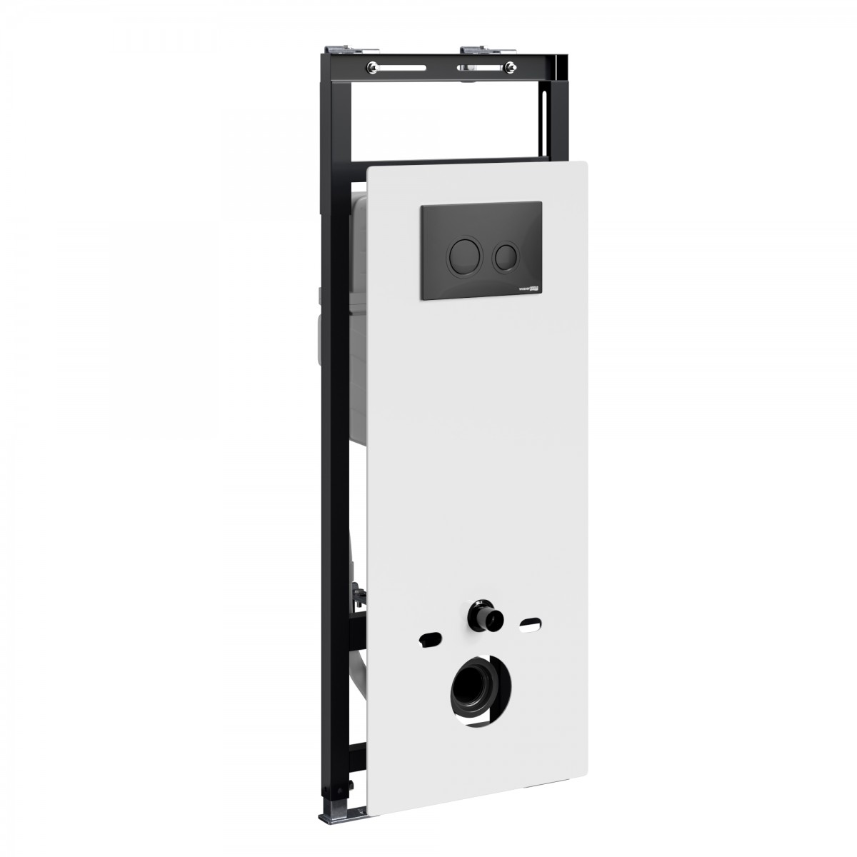 Инсталляция для подвесного унитаза WasserKraft Salm 27TLT.010.ME.WH.MB01 (цвет клавиши чёрный матовый)