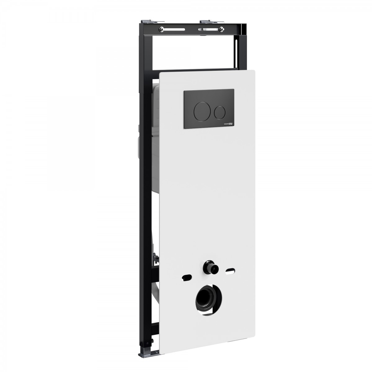 Инсталляция для подвесного унитаза WasserKraft Salm 27TLT.010.ME.WH.MB02 (цвет клавиши чёрный матовый/хром)