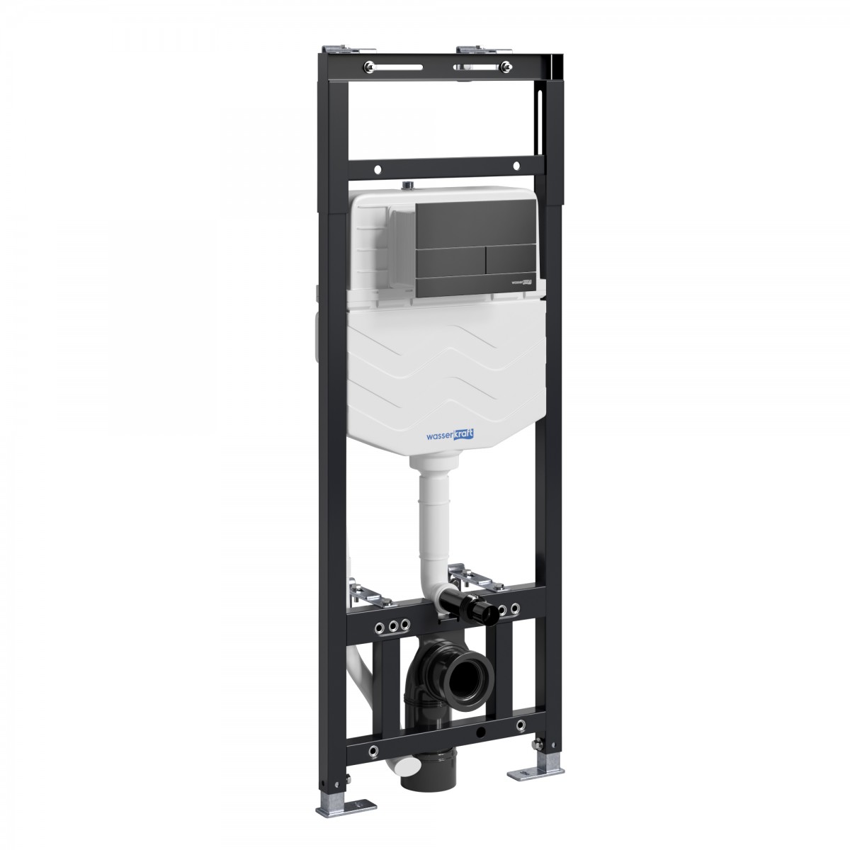 Инсталляция для подвесного унитаза WasserKraft Alme 15TLT.010.ME.MB04 (цвет клавиши чёрный матовый)