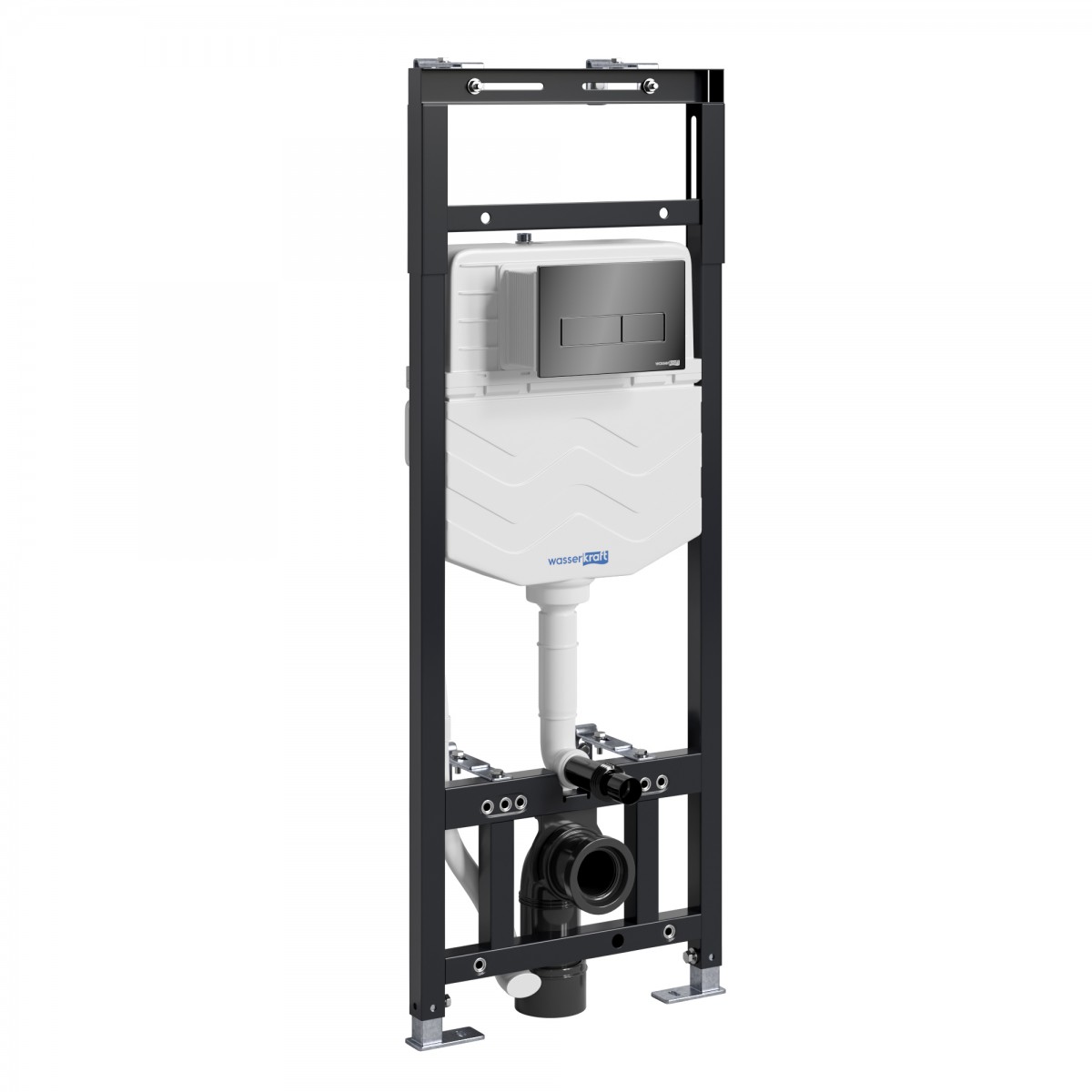 Инсталляция для подвесного унитаза WasserKraft Alme 15TLT.010.ME.PB03 (цвет клавиши чёрный/хром)