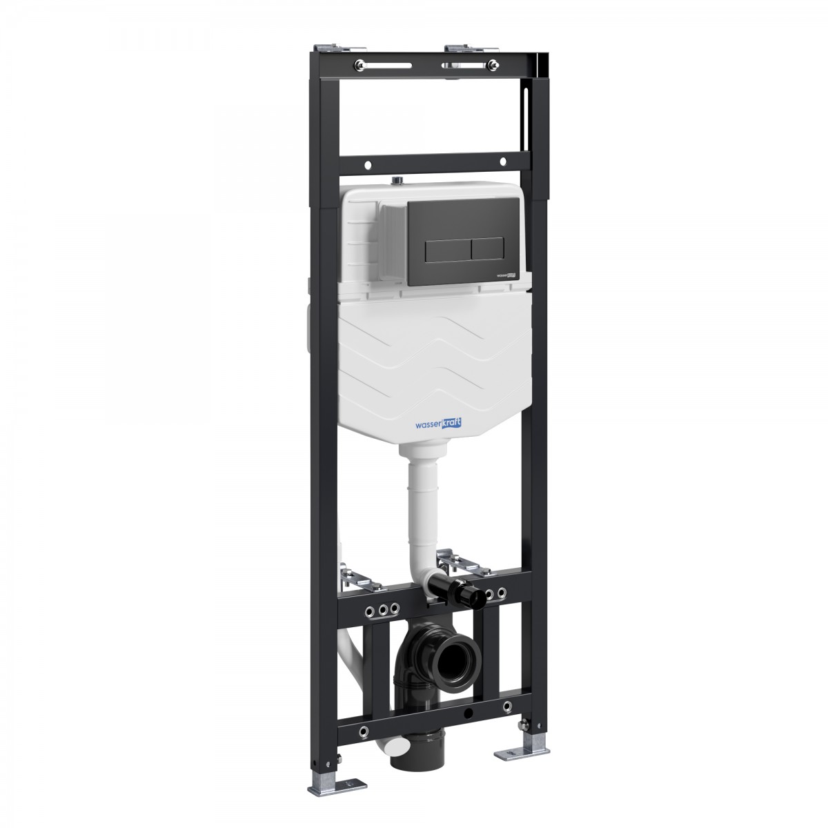 Инсталляция для подвесного унитаза WasserKraft Alme 15TLT.010.ME.MB03 (цвет клавиши чёрный матовый/хром)