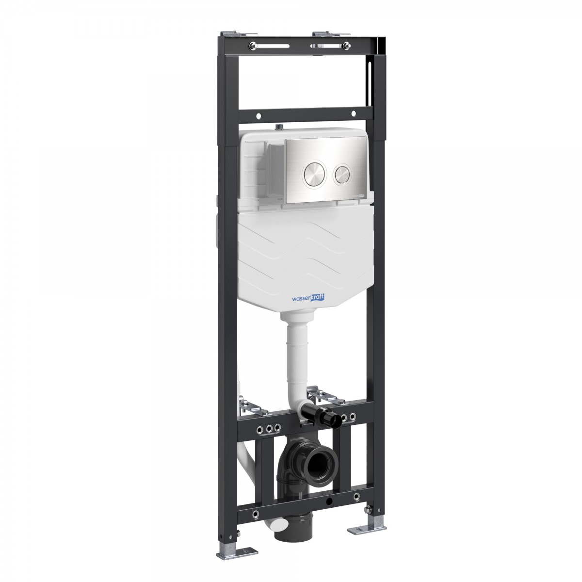 Инсталляция для подвесного унитаза WasserKraft Alme 15TLT.010.ME.BN01 (цвет клавиши никель)