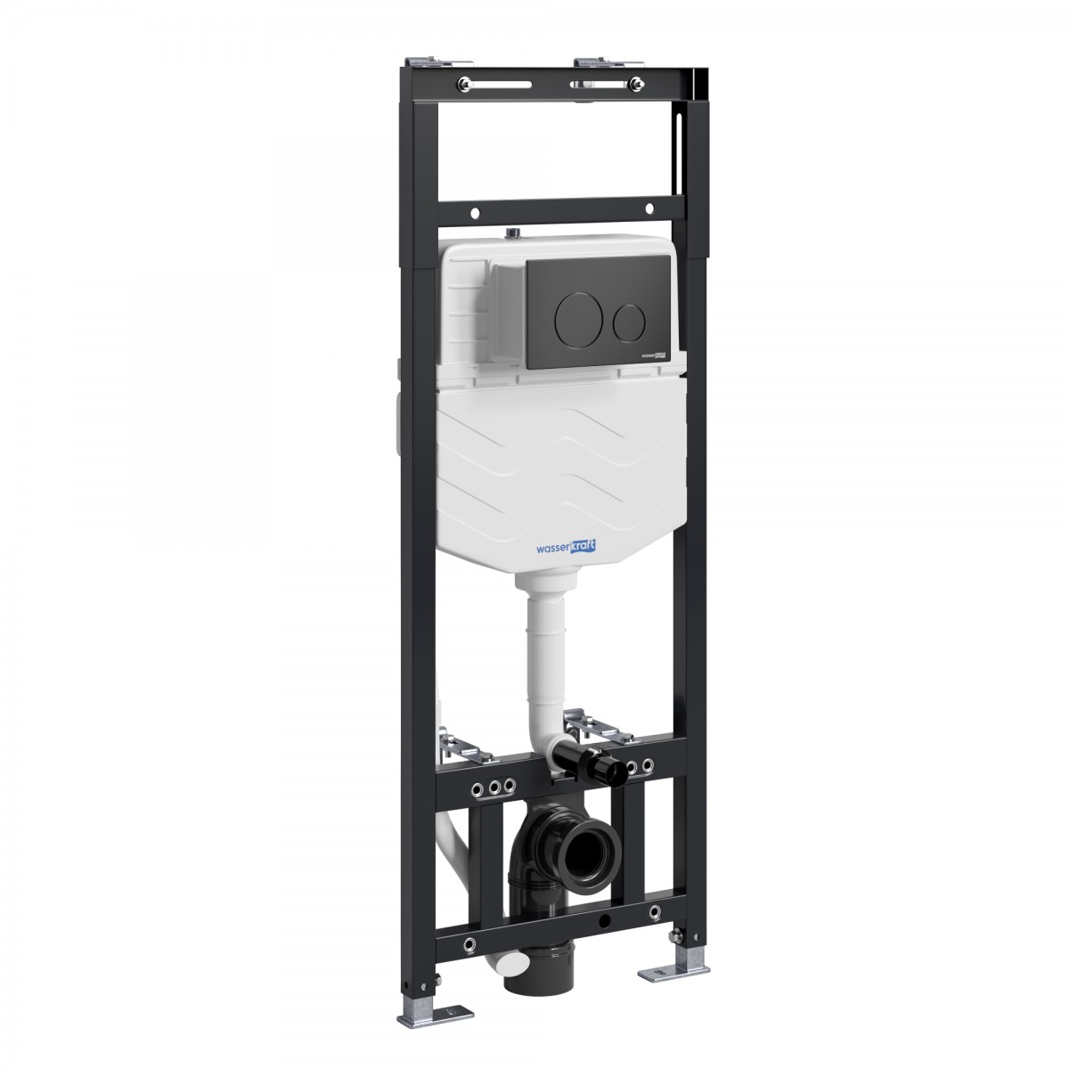 Инсталляция для подвесного унитаза WasserKraft Alme 15TLT.010.ME.MB02 (цвет клавиши чёрный матовый/хром)