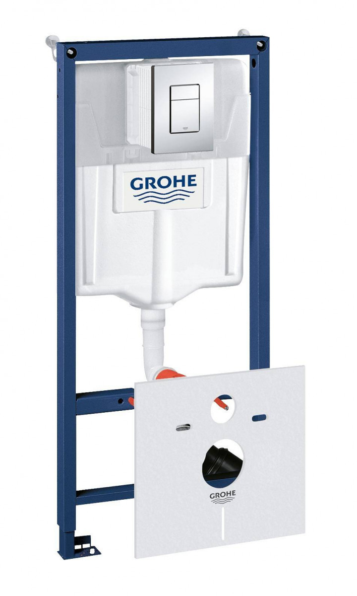 Инсталляция для подвесного унитаза Grohe Rapid-SL 4 в 1 38775001 (кнопка смыва прямоугольная, цвет хром)