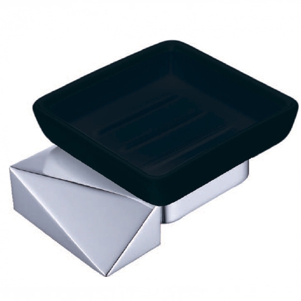 Мыльница Boheme New Venturo 10313-CR-B (хром/чёрный) настенная