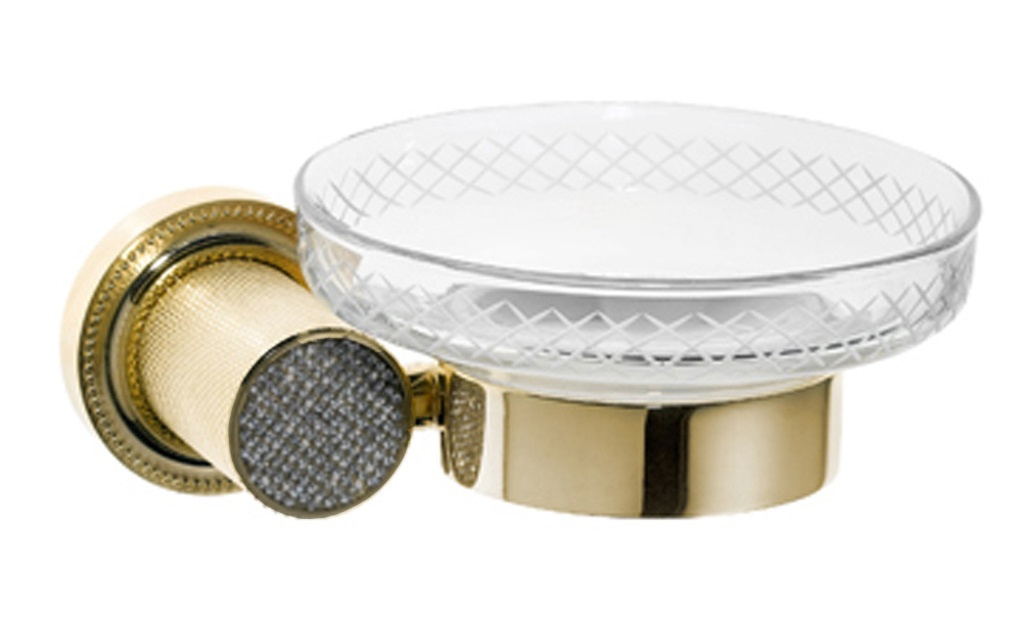 Мыльница Boheme Royale Cristal 10923-G-B (золото) настенная