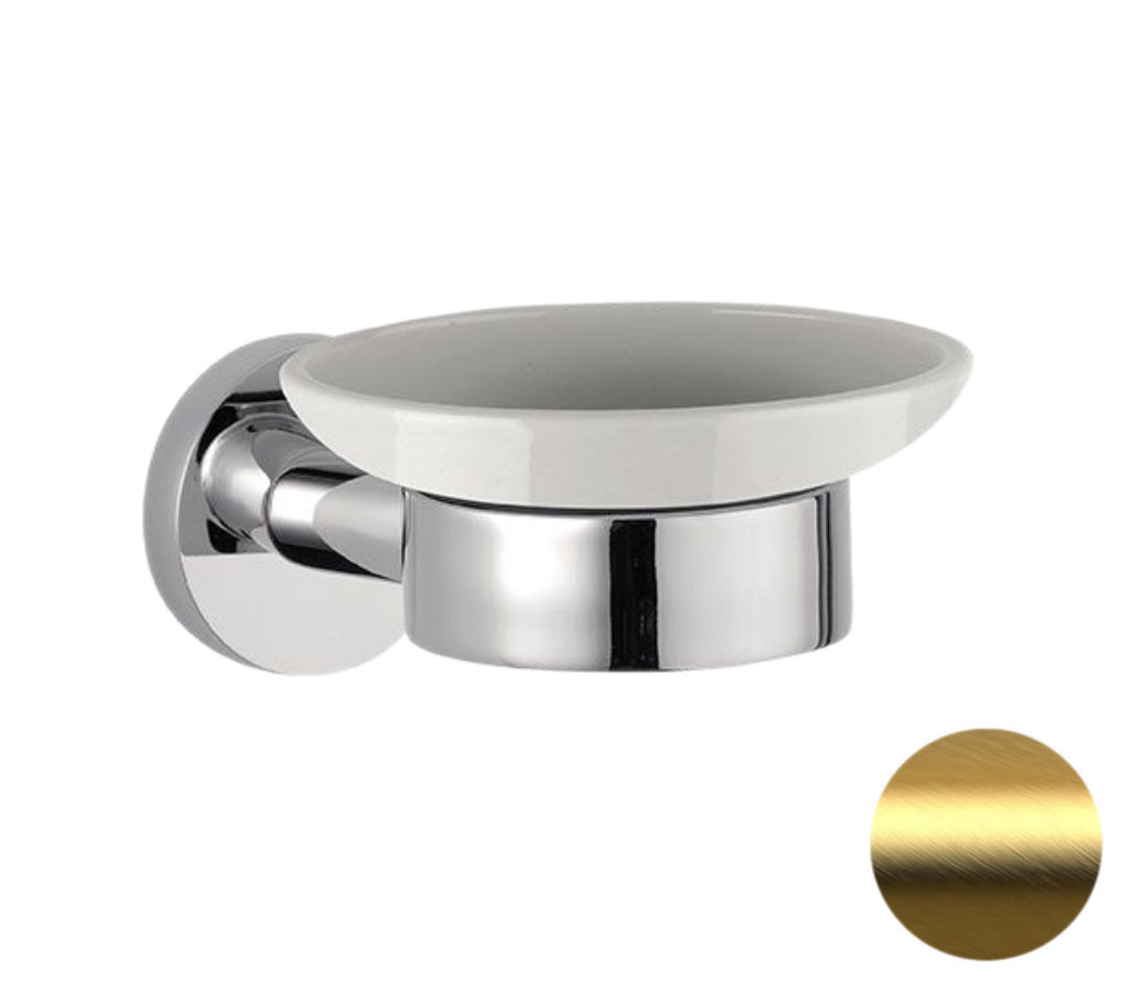 Мыльница Remer Guest GS10BG (золото матовое брашированное/белый) настенная