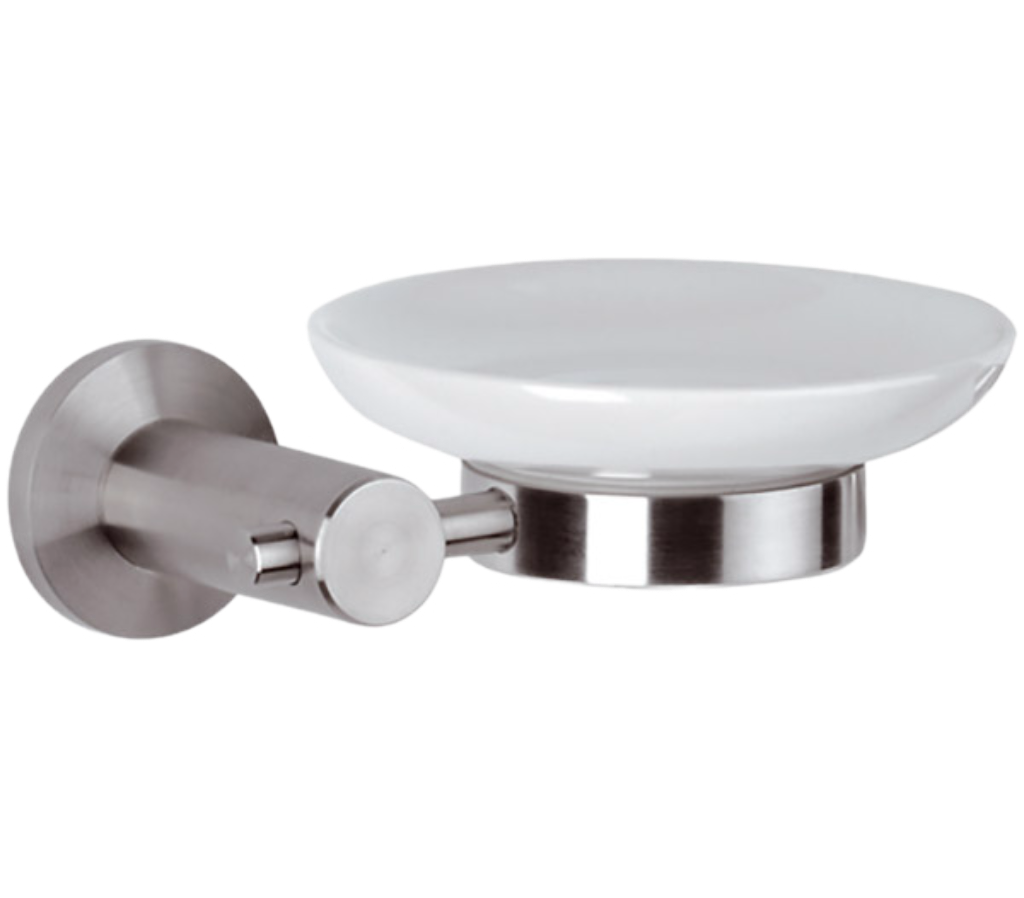 Мыльница Remer Minimal INOX Mi10INOXCR (нержавеющая сталь матовая/белый) настенная