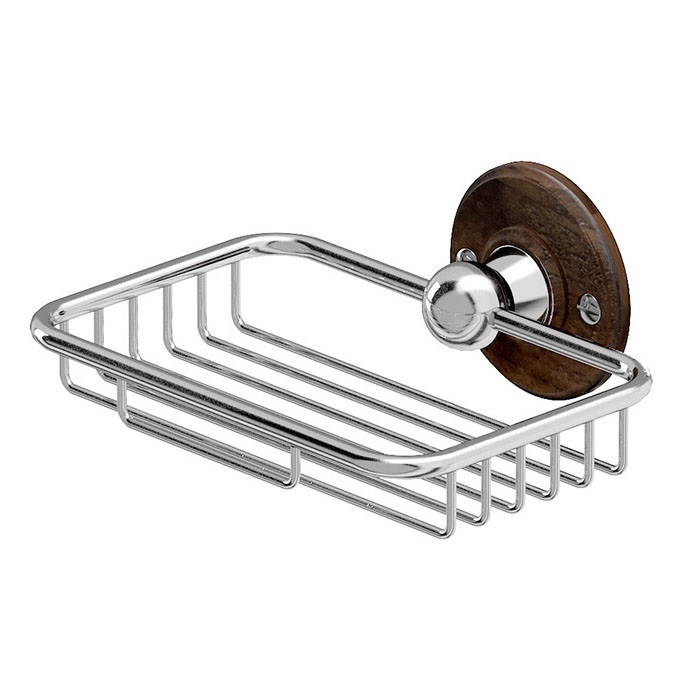 Мыльница Burlington A13 WAL (хром/орех) настенная