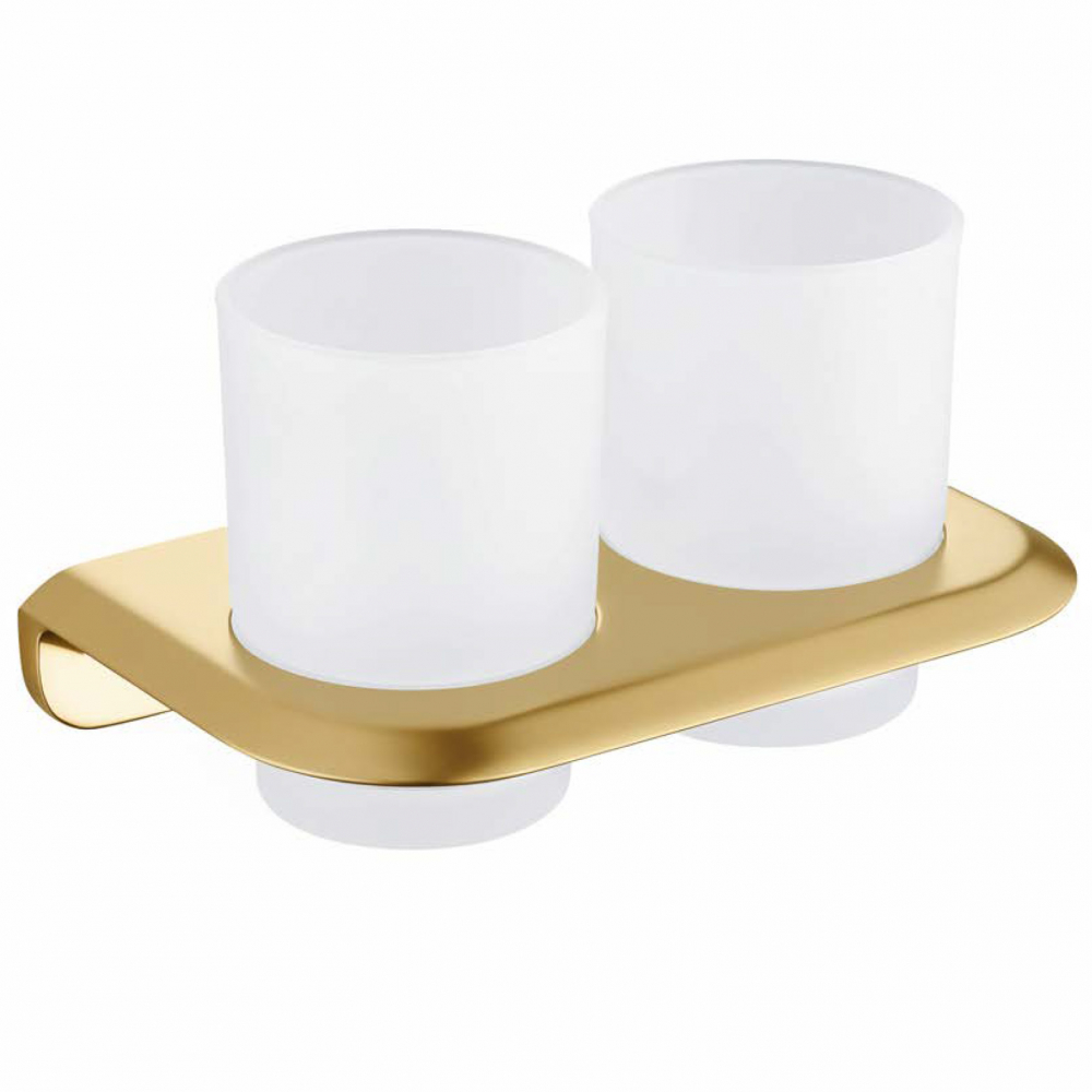 Стакан для ванной комнаты Abber Nord AA1557G (золото матовое/стекло матовое)