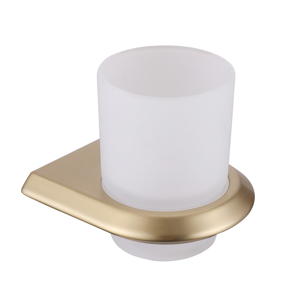 Стакан для ванной комнаты Abber Nord AA1556G (золото матовое/стекло матовое)