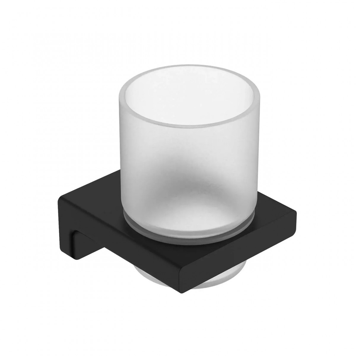 Стакан для ванной комнаты AQUAme Tivoli AQM7311MB (черный матовый/стекло матовое) настенный