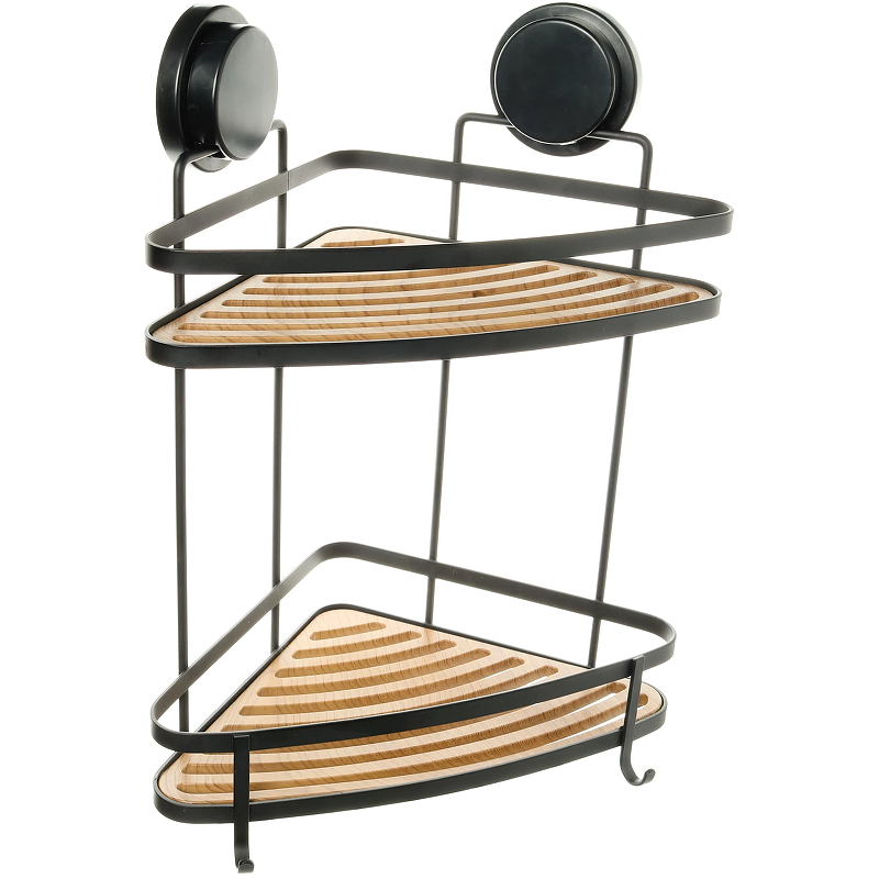 Полка для ванной комнаты Fixsen Magic Wood 920B-2 (дерево/чёрный матовый)