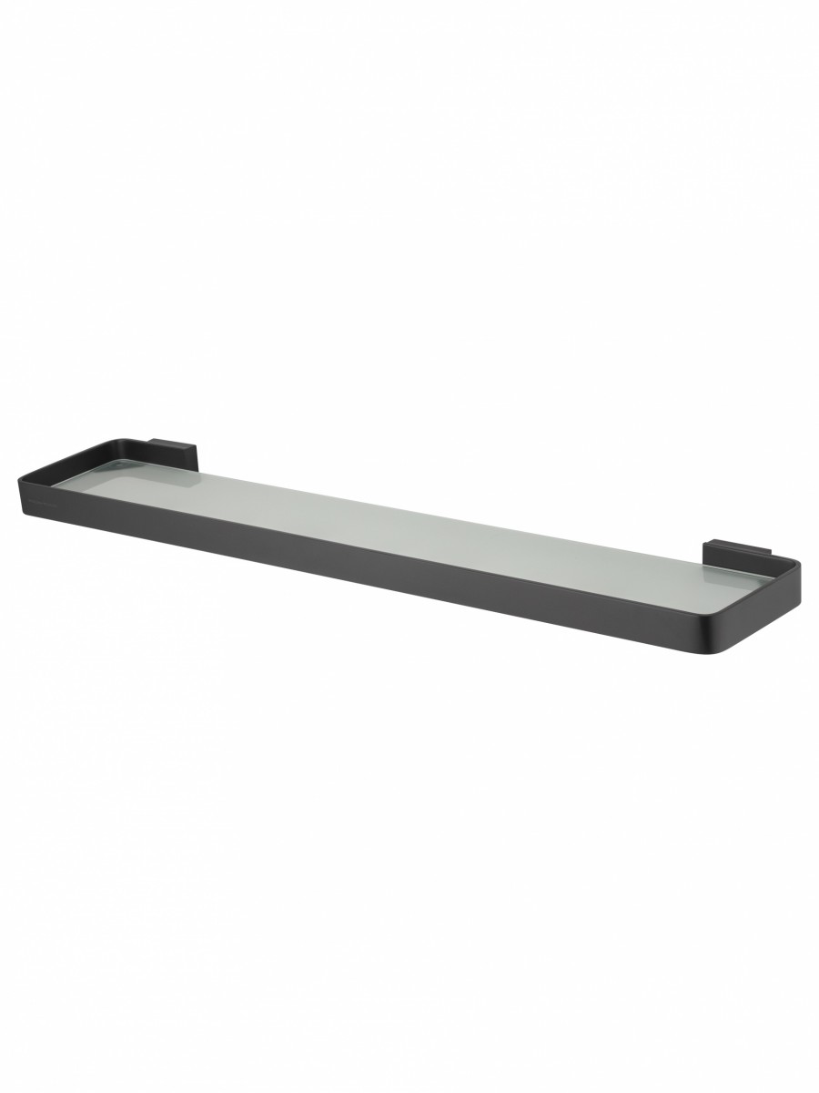 Стеклянная полка для ванной Wonzon & Woghand LOTTE WW-8327A-MB (чёрный матовый)