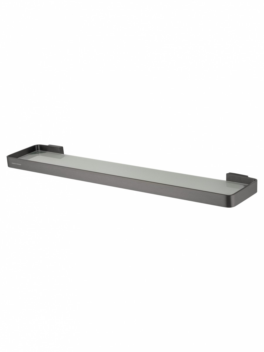 Стеклянная полка для ванной Wonzon & Woghand LOTTE WW-8327A-BGM (тёмный графит)