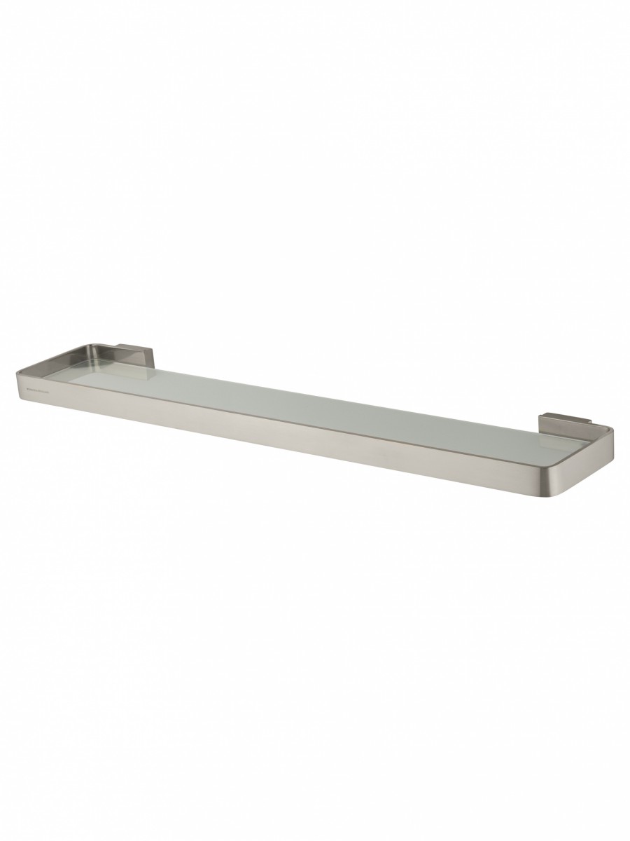 Стеклянная полка для ванной Wonzon & Woghand LOTTE WW-8327A-BN (брашированный никель)