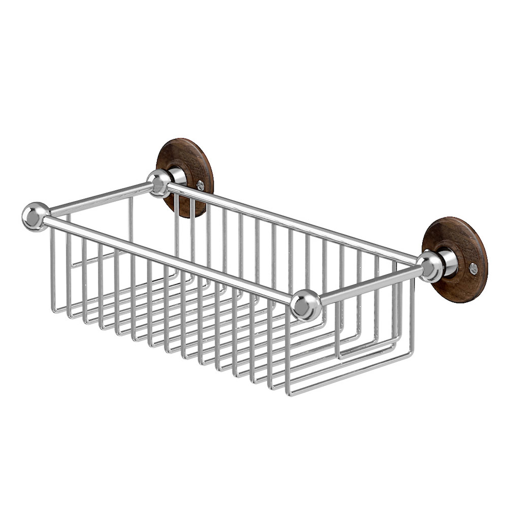 Полка для ванной комнаты Burlington A23 WAL (хром/орех)