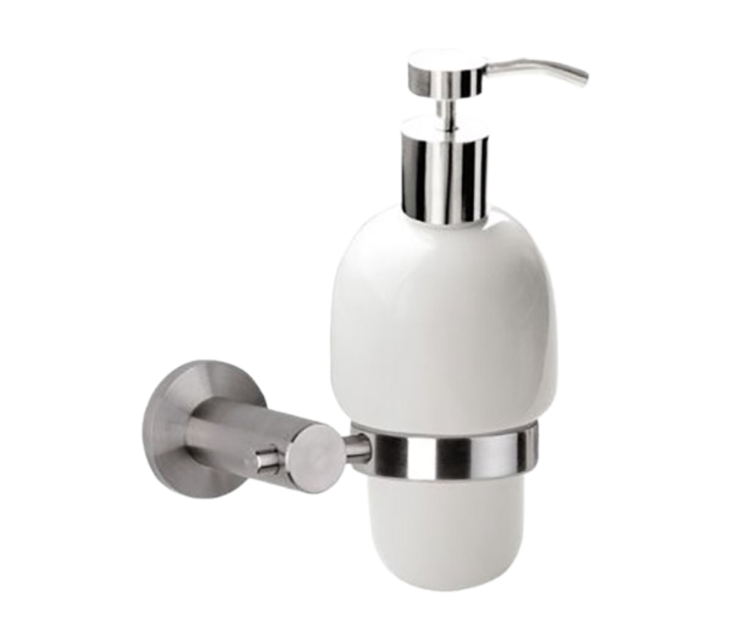 Дозатор Remer Minimal INOX Mi13INOXCR (нержавеющая сталь матовая/белый)