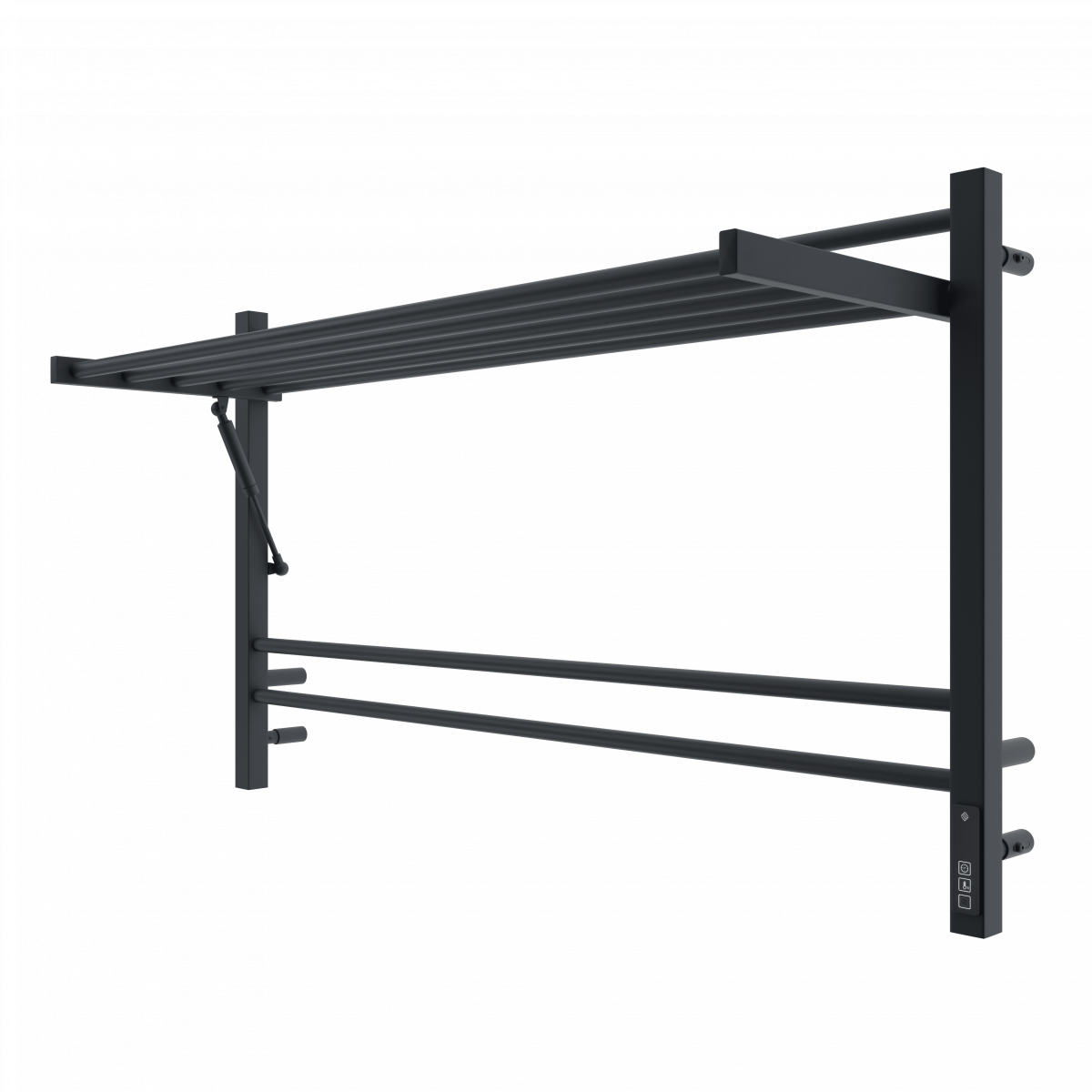Электрический полотенцесушитель Terminus Горизонт П8 1230*600 мм (чёрный муар) с полкой