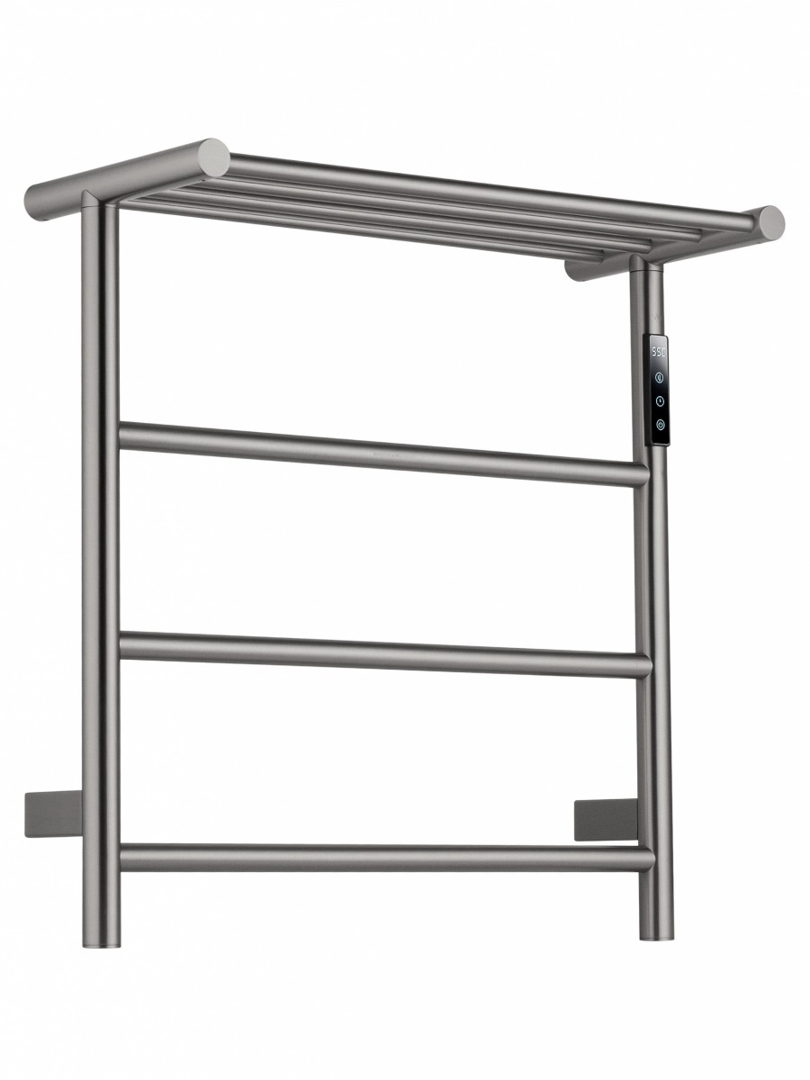 Электрический полотенцесушитель Wonzon&Woghand Bonn WW-AL402-BR 500*475 мм (брашированный никель) с полкой