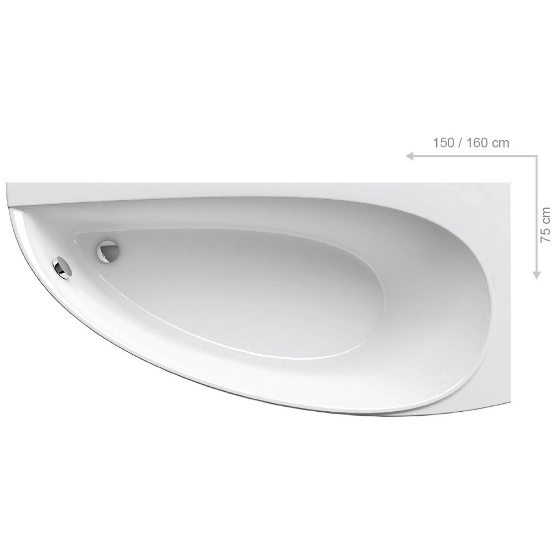Ванна акриловая Ravak Avocado 150*75 см R