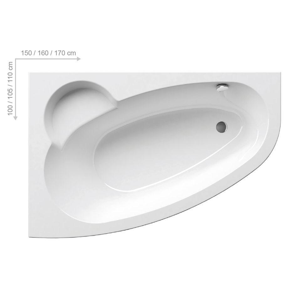 Ванна акриловая Ravak Asymmetric 150*100 см L