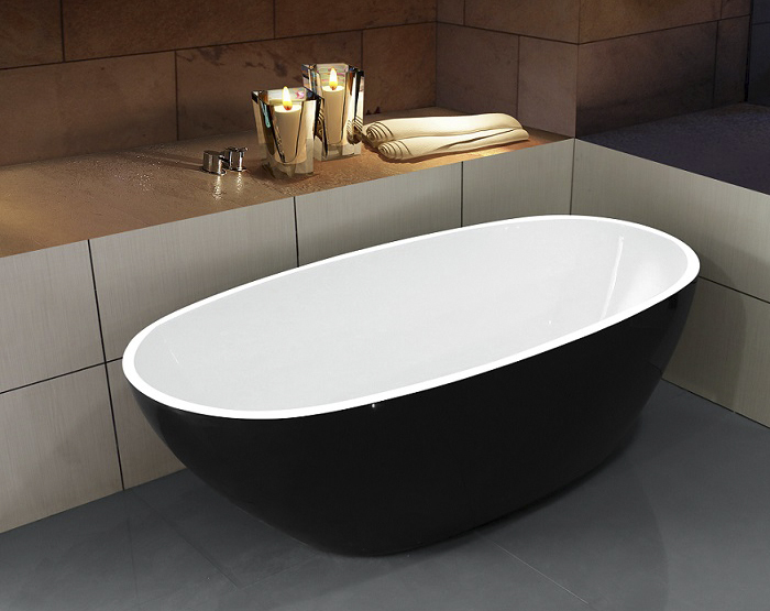 Ванна акриловая Esbano Sophia (black) 170*85 см (черный/белый)
