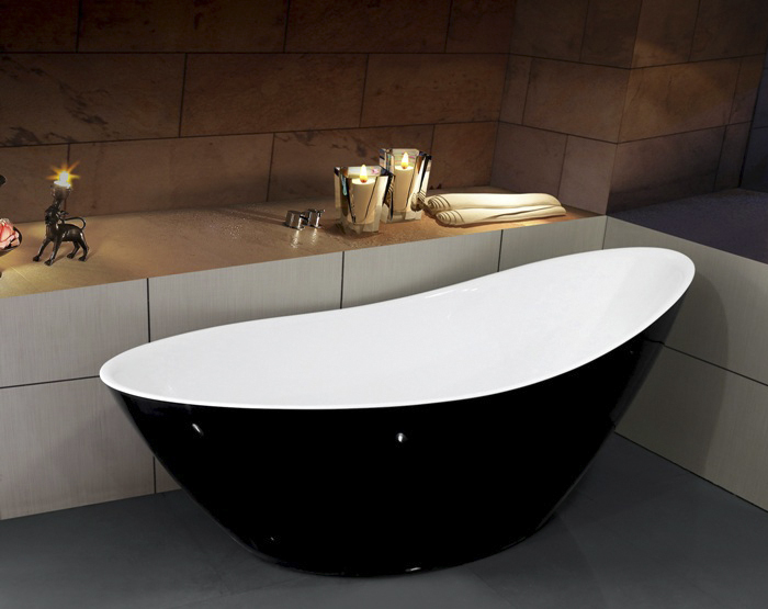 Ванна акриловая Esbano London (Black) 180*80 см (черный/белый)