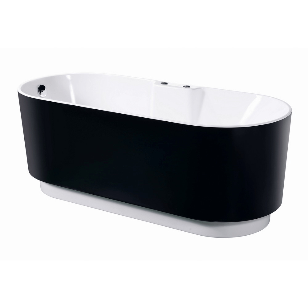 Ванна акриловая Orans BT-NL601 FTSH Black 175*75 см (черный/белый) с аэромассажем