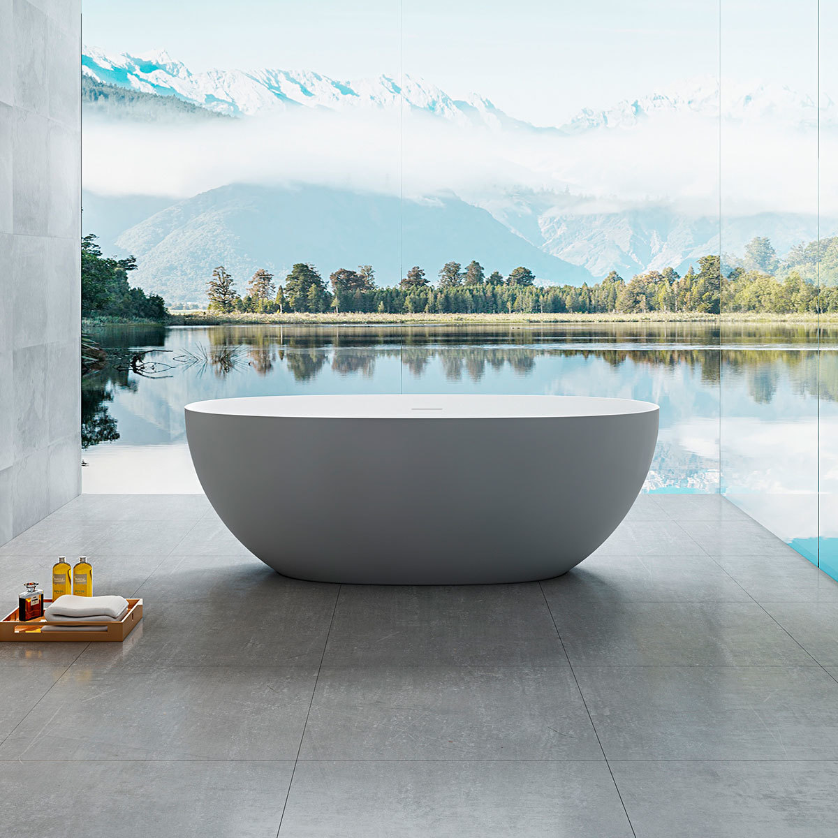 Ванна акриловая Vincea Solid Surface VBT-6S01MG 170*75 см (серый/белый матовый)
