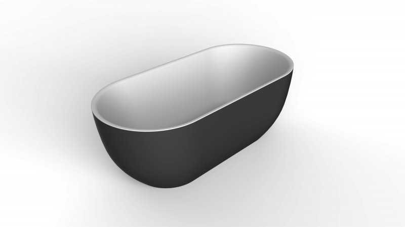 Ванна акриловая BelBagno BB70-1500-800 150*80 см (черный/белый)