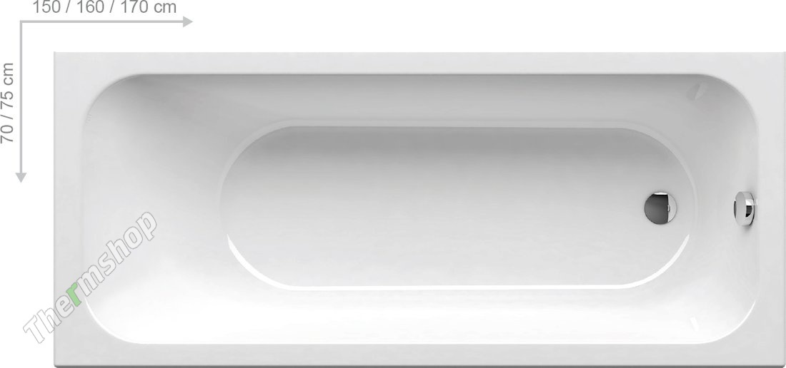 Ванна акриловая Ravak Chrome 170*75 см