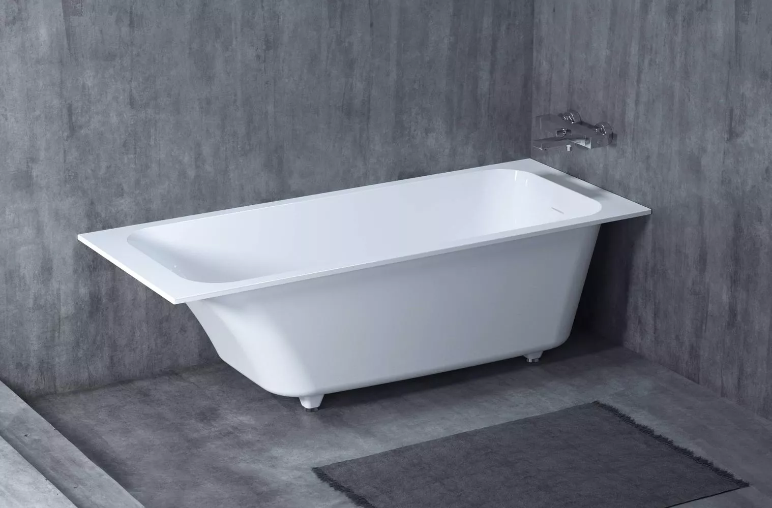Ванна из литьевого мрамора Salini Orlanda Kit S-Sense 160*70 см (белый)