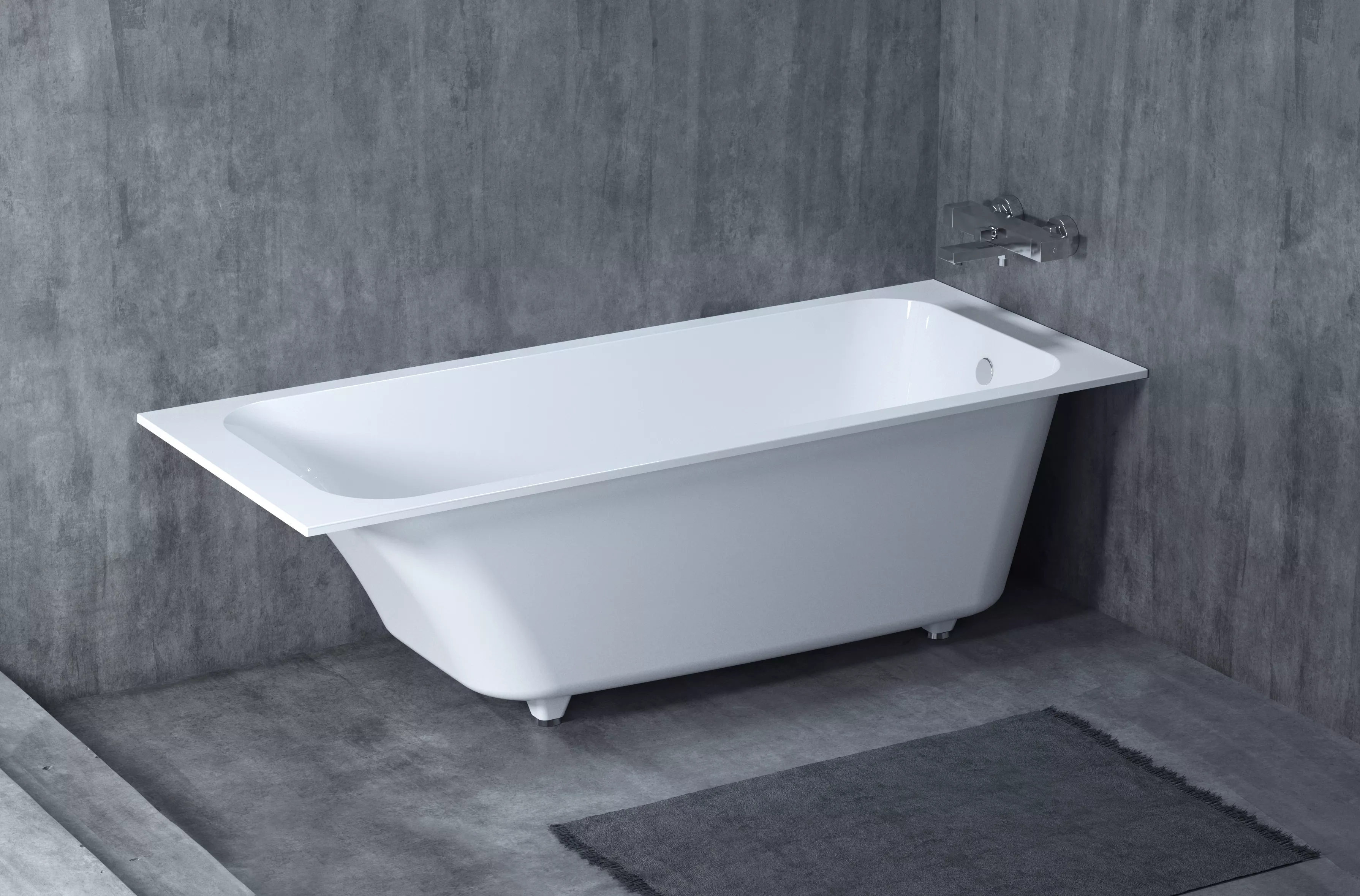 Ванна из литьевого мрамора Salini Orlanda Kit S-Sense 170*70 см (белый матовый)