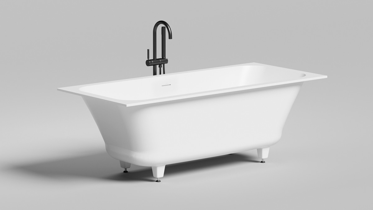 Ванна из литьевого мрамора Salini Orlanda Axis Kit S-Stone 170*75 см (белый матовый)