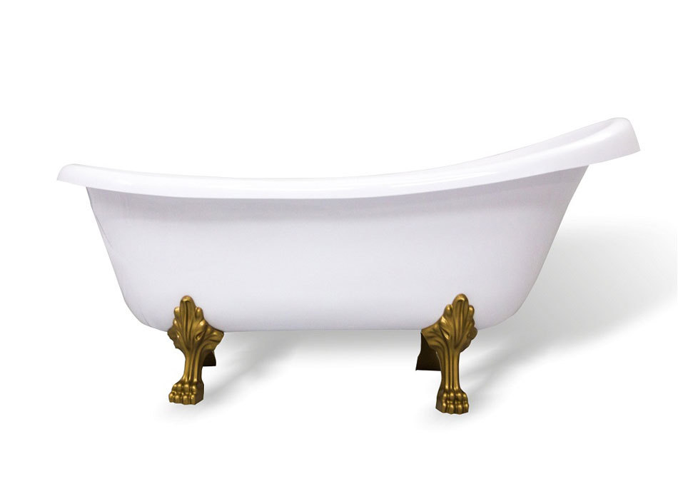 Ванна из литьевого мрамора AquaStone Scarlett 170*80 см (ножки бронза)