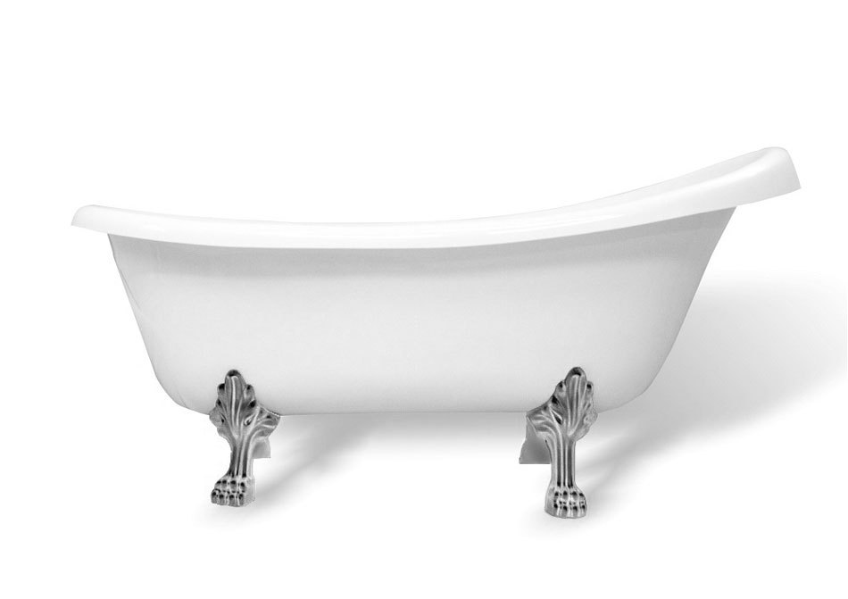 Ванна из литьевого мрамора AquaStone Scarlett 170*80 см (ножки хром)