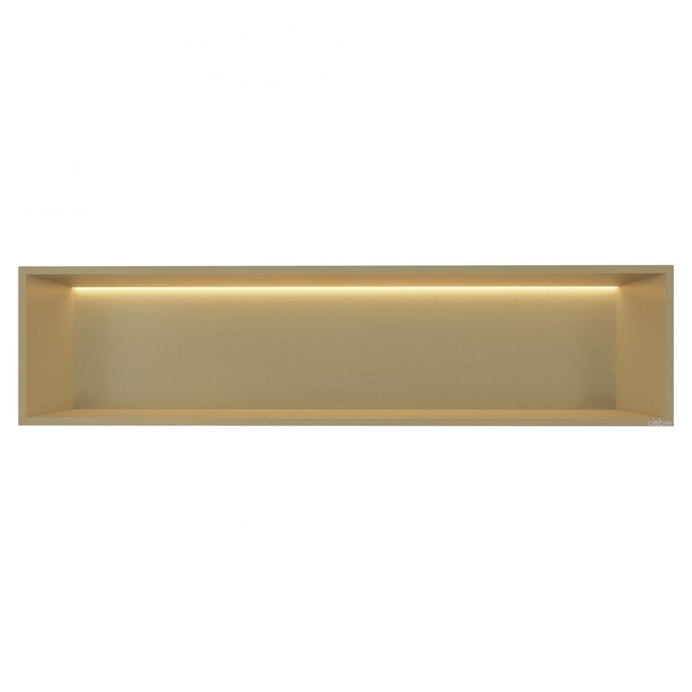 Скрытая настенная ниша из нержавеющей стали ABBER Nischen AN3006G (золото матовое) LED