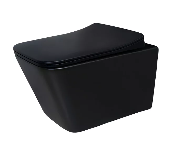 Подвесной унитаз Gid Tr2144Bm безободковый (черный матовый)