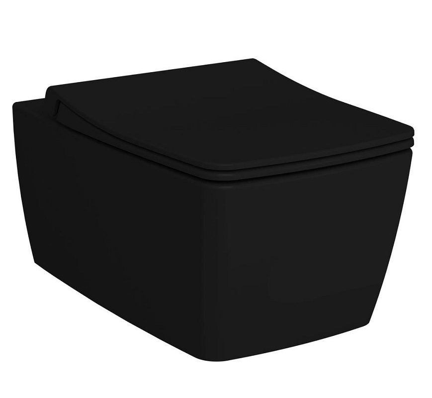 Подвесной унитаз Vitra Metropole 7672B083-0101 безободковый (черный матовый)