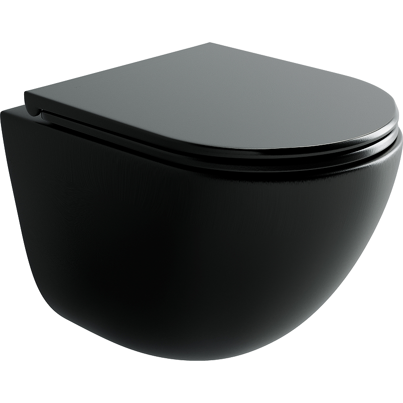 Подвесной унитаз Ceramica Nova Vogue CN4008TMB безободковый (чёрный матовый)
