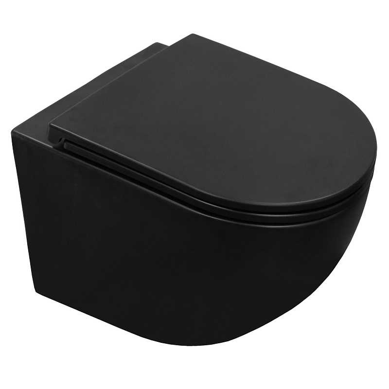 Подвесной унитаз Azario Grado AZ-0046N-MB безободковый (чёрный матовый)