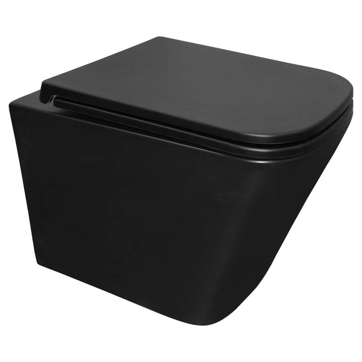 Подвесной унитаз Azario Teramo AZ-0052-UQ3MB безободковый (чёрный матовый)