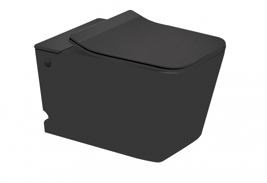 Подвесной унитаз SantiLine SL-5032MB безободковый (чёрный матовый)