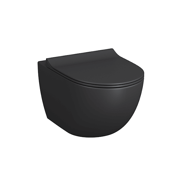 Подвесной унитаз Vitra Sento 7748B083-0101 безободковый (чёрный матовый)