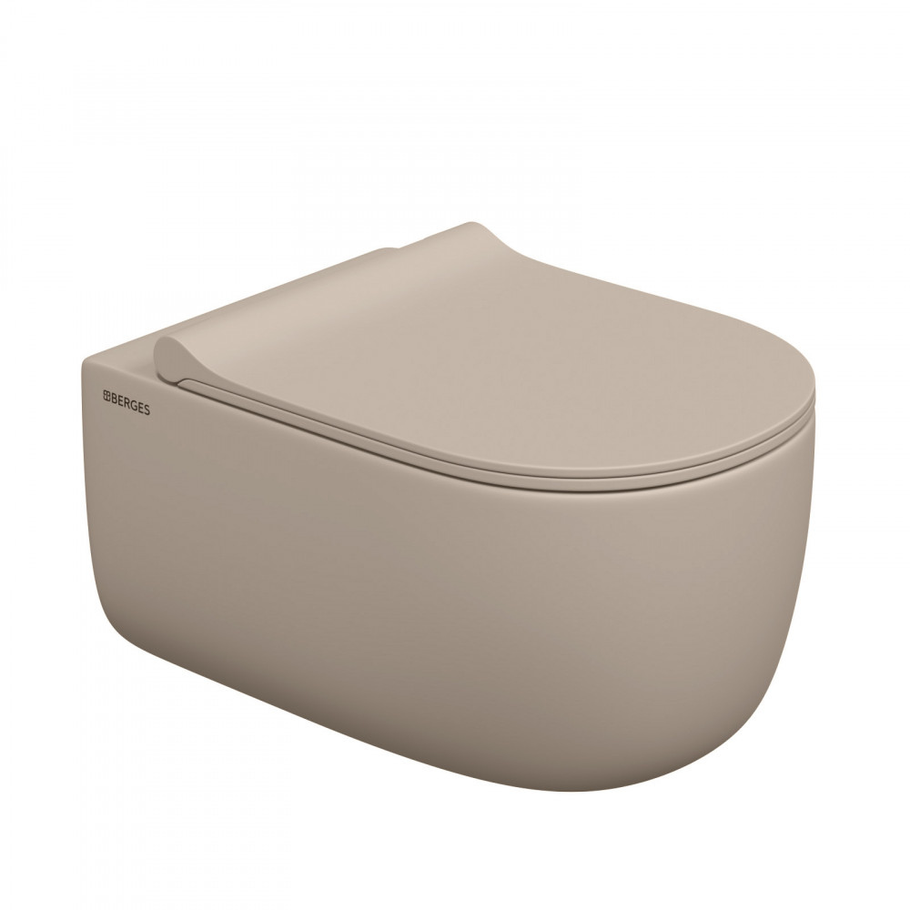 Подвесной унитаз Berges Ego XL 082728 безободковый (жасмин матовый)