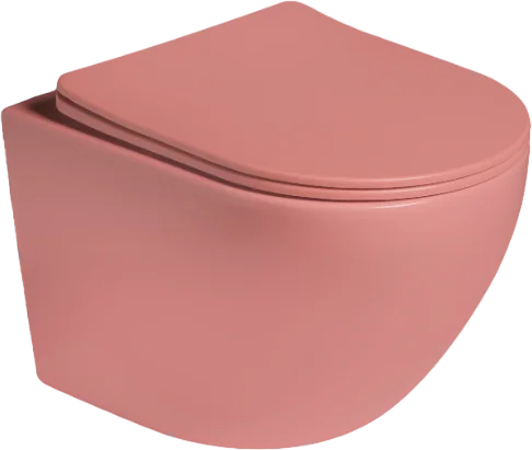 Подвесной унитаз SantiLine SL-5104 безободковый (персиковый матовый)