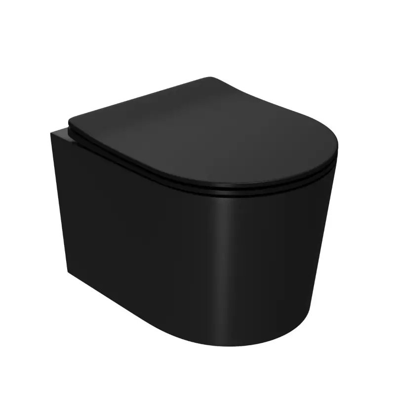 Подвесной унитаз Point Веста PN41701BM безободковый (черный матовый)