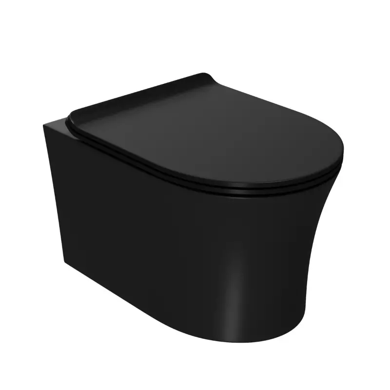 Подвесной унитаз Point Bera PN41711BM безободковый (черный матовый)
